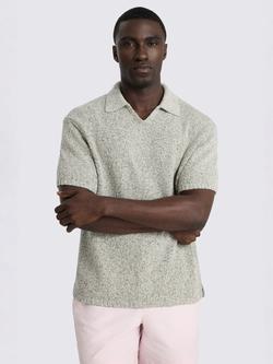 Moss Skipper Collar Textured Polo Shirt, Multi, Multi