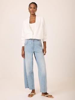 Mint Velvet Sequin Bomber Jacket, White Ivory, White Ivory