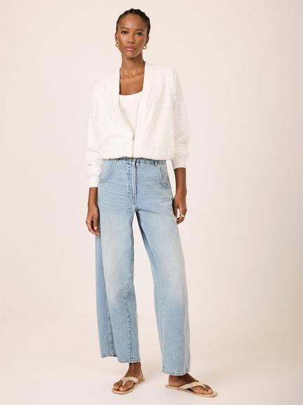 Mint Velvet Sequin Bomber Jacket, White Ivory, White Ivory