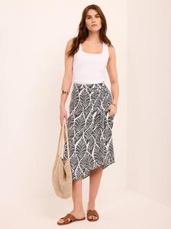 Mint Velvet Geo Print Wrap Midi Skirt, Blue Navy - view 2, Blue Navy
