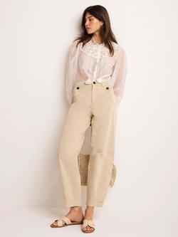Mint Velvet Mid Rise Barrel Leg Chinos, Brown Camel, Brown Camel