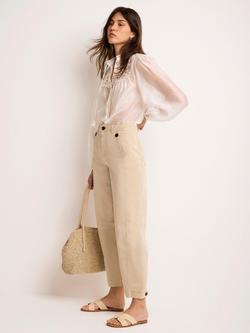 Mint Velvet Mid Rise Barrel Leg Chinos, Brown Camel - view 2, Brown Camel