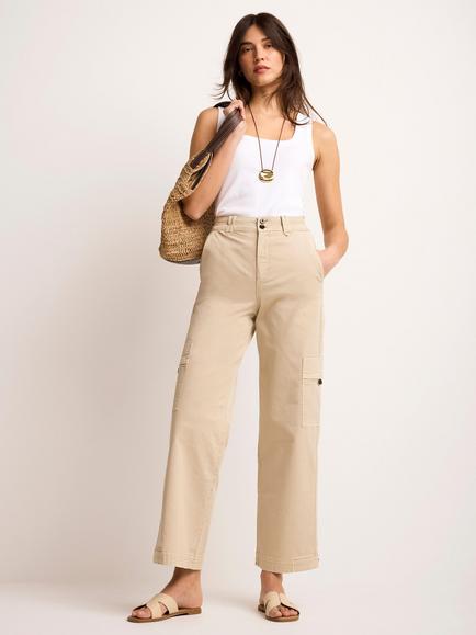 Mint Velvet Utility Chino Trousers, Brown Camel, Brown Camel