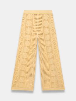Mint Velvet Shell Crochet Trousers, Yellow, Yellow