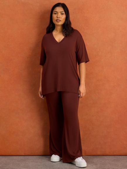 Live Unlimited Wide Leg Trousers, Brown, Brown