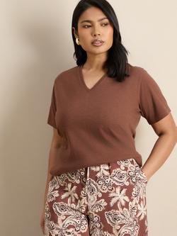Live Unlimited Floral Drawstring Trousers, Brown - view 2, Brown