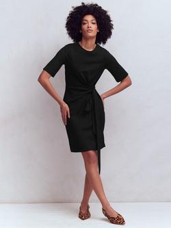 Boden Zinnia Tie Jersey Dress containing LENZING™ ECOVERO™ Viscose, Black, Black