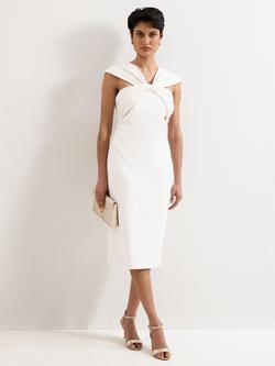 Phase Eight Camela Off Shoulder Pencil Dress, Ivory, Ivory