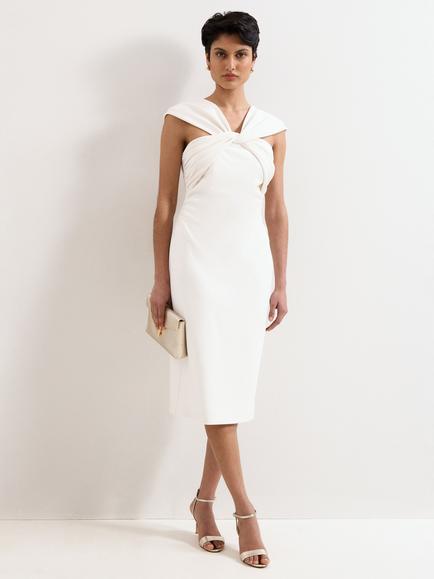 Phase Eight Camela Off Shoulder Pencil Dress, Ivory, Ivory