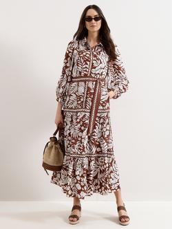 Phase Eight Coralie Leaf Print, Tan, Tan
