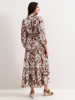 Phase Eight Coralie Leaf Print, Tan - view 2, Tan