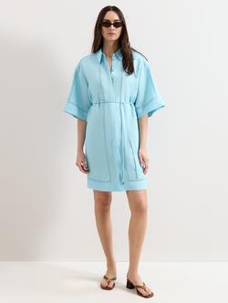 Phase Eight Lara Linen Blend Shirt Dress, Blue, Blue
