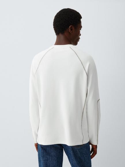 Kin Cotton Regular Fit Crew Neck T-Shirt - view 2, White/ Dusky Green