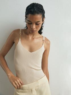 Reiss Cara V-Neck Silk Blend Camisole, Off White, Off White
