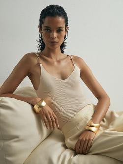 Reiss Cara V-Neck Silk Blend Camisole, Off White - view 2, Off White