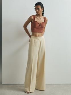 Reiss Farley Suede Bustier Top, Rust, Rust