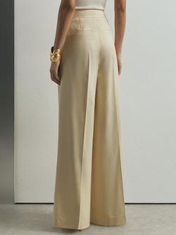 Reiss Anya Wide Leg Silk Blend Culottes, Cream - view 2, Cream