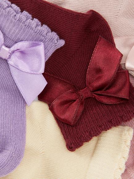 John Lewis Baby Bow Socks, Pack of 5, Multi - view 2, Multi