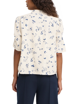 ICHI Qwina Abstract Floral Shirt, Blue/Multi - view 2, Blue/Multi