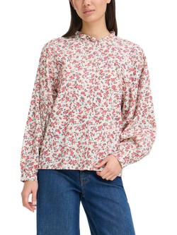 ICHI Qwina Floral Long Sleeve Shirt, Teaberry, Teaberry