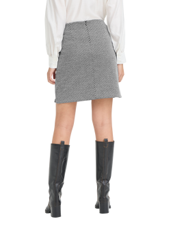 ICHI Kate Twillish Tailored Skirt, Black/White - view 2, Black/White