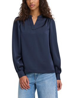 ICHI Letta V-Neck Top, Total Eclipse, Total Eclipse