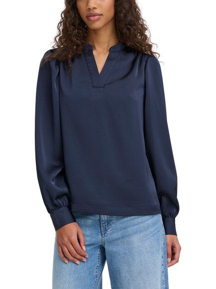 ICHI Letta V-Neck Top, Total Eclipse, Total Eclipse