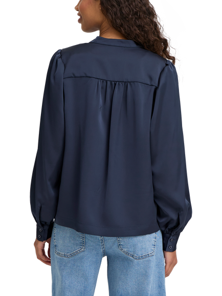 ICHI Letta V-Neck Top, Total Eclipse - view 2, Total Eclipse