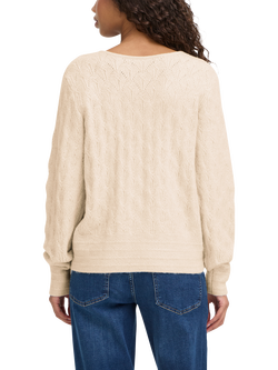 ICHI Ihbanise Textured Cardigan, Oatmeal Melange - view 2, Oatmeal Melange