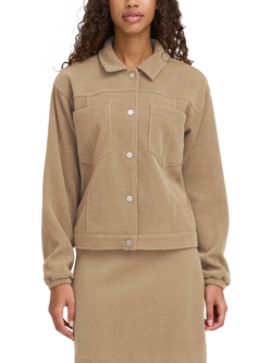 ICHI Kate Boxy Corduroy Jacket, Sepia Tint