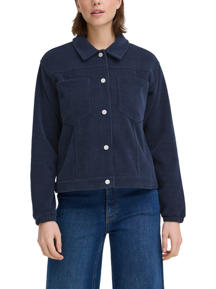 ICHI Kate Boxy Corduroy Jacket, Total Eclipse