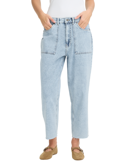 ICHI Perella High Rise Ankle Jeans, Light Blue, Light Blue