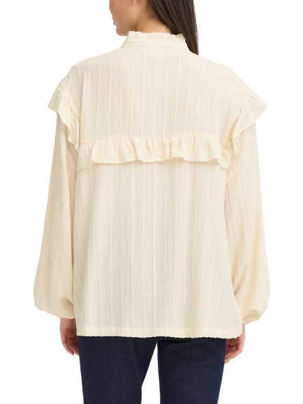 ICHI Lavoli Ruffle Shirt - view 2, Birch