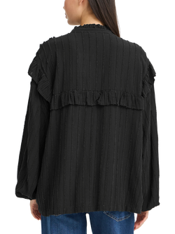 ICHI Lavoli Ruffle Shirt - view 2, Black
