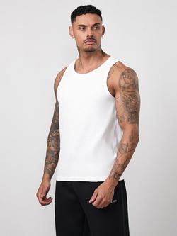 Gym King Signature Rib Vest Top, White