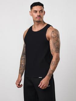 Gym King Signature Rib Vest Top, Black