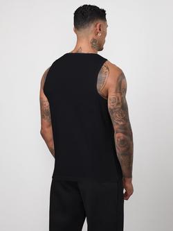 Gym King Signature Rib Vest Top - view 2, Black