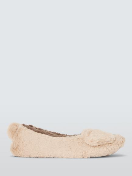 John Lewis Puppy Ballerina Slippers, Beige, Beige
