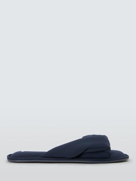 John Lewis Padded Twist Mule Slippers, Navy Nyon, Navy Nyon