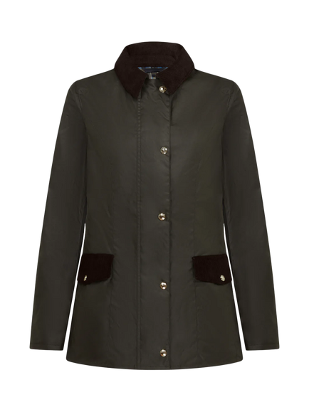 Belstaff Burghley Cord Trim Waxed Cotton Jacket, Olive, Olive