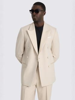 Moss Regular Fit Double Breasted Suit Jacket, Light Camel, Light Camel