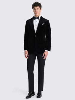 Moss Tailored Fit Cotton Blend Velvet Suit Jacket, Black - view 2, Black