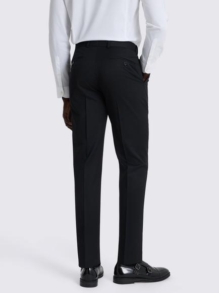 Moss Slim Fit Wool Blend Performance Suit Trousers - view 2, Black