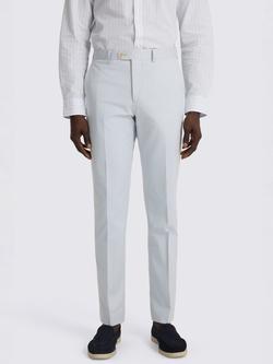 Moss Tailored Fit Cotton Blend Suit Trousers, Pale Blue, Pale Blue