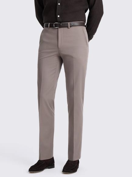 Moss Tailored Fit Cotton Blend Suit Trousers, Taupe