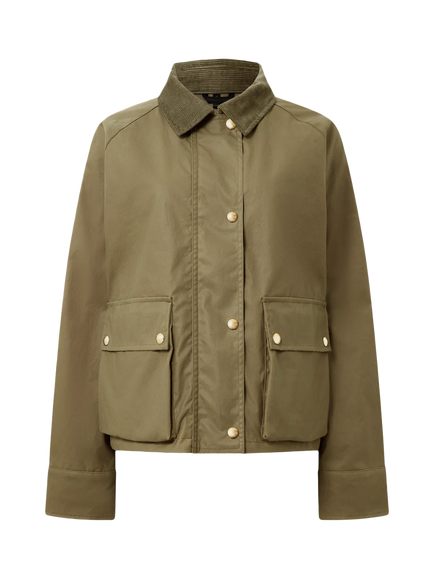 Belstaff Cyan Cord Collar Waxed Cotton Jacket, Khaki, Khaki