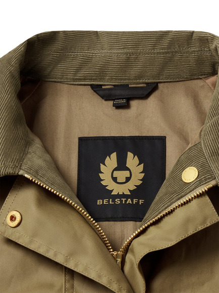 Belstaff Cyan Cord Collar Waxed Cotton Jacket, Khaki - view 2, Khaki
