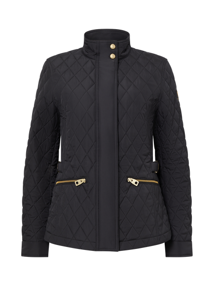 Belstaff Maya Funnel Neck Quilted Jacket, Black, Black