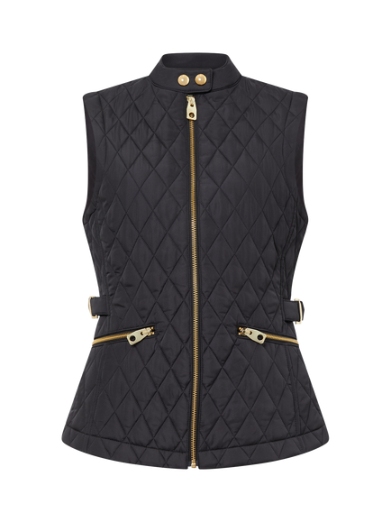 Belstaff Maeva Quilted Gilet, Black, Black