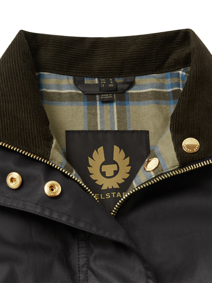 Belstaff Madison Funnel Neck Waxed Cotton Jacket, Black - view 2, Black